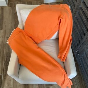 Orange Polo Ralph Lauren Knit Jogger Pants & Sweatshirt